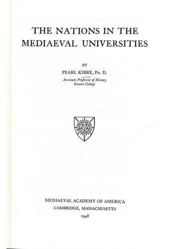 The nations in the mediaeval universities.