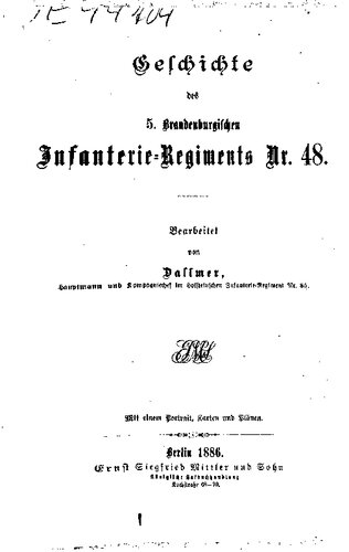 Geschichte des 5. Brandenburgischen Infanterie-Regiments Nr. 48