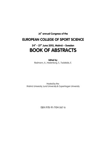 Book of abstracts : 20th annual congress of the European College of Sport Science
