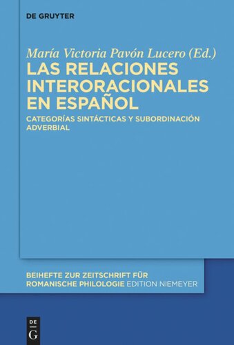 Las relaciones interoracionales en español: Categorías sintácticas y subordinación adverbial
