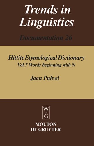 Hittite Etymological Dictionary: Volume 7 Words beginning with N