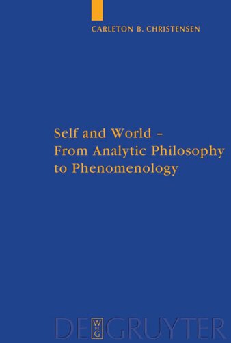 Self and World: From Analytic Philosophy to Phenomenology