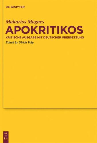 Apokritikos: Kritische Ausgabe mit deutscher Übersetzung