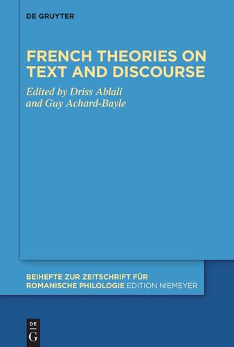 French theories on text and discourse