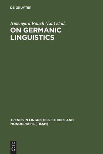 On Germanic Linguistics: Issues and Methods