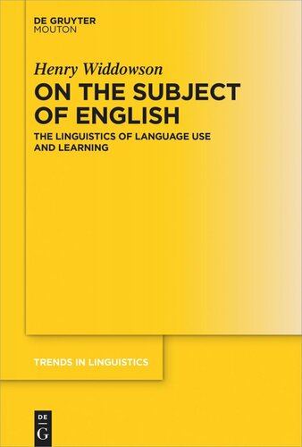On the Subject of English: The Linguistics of Language Use and Learning