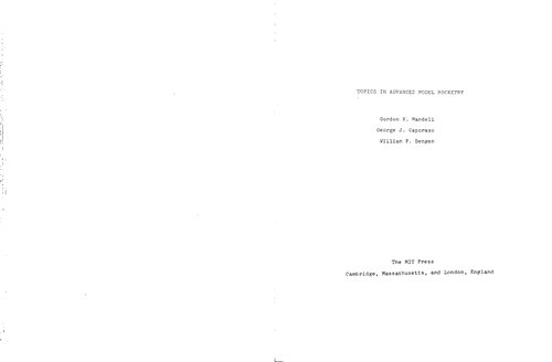 Advanced topics in model rocketry