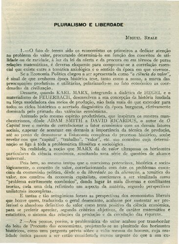 Pluralismo e Liberdade