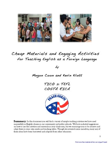 Cheap Materials and Engaging Activities for Teaching English as a Foreign Language