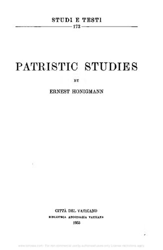 Patristic studies