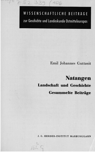 Natangen : Landschaft und Geschichte ; gesammelte Beiträge