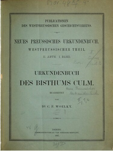 Urkundebuch des Bistums Culm
