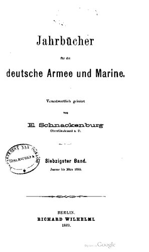 Jahrbücher für die Deutsche Armee und Marine