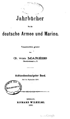 Jahrbücher für die Deutsche Armee und Marine