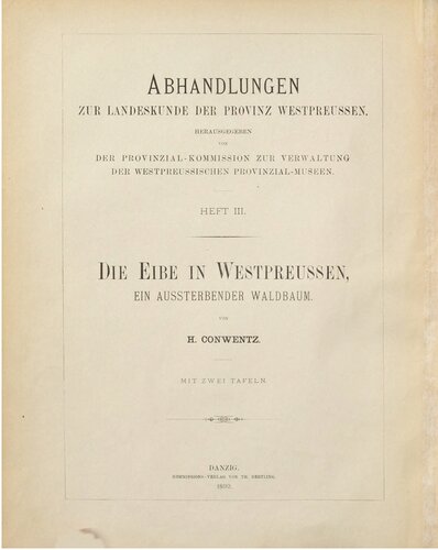 Die Eibe in Westpreußen, ein aussterbender Waldbaum