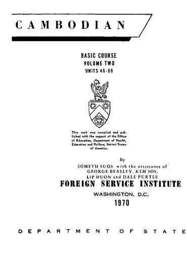 Cambodian : basic course. 2, Units 46-90