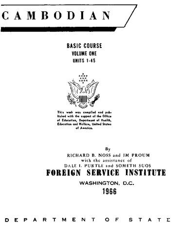Cambodian : basic course. 1, Units 1-45