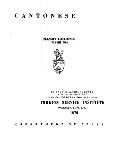 Cantonese Basic Course Volume 2