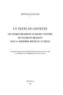 Un texte en contexte: les Flores paradisi et le milieu culturel de Villers-en-Brabant dans la première moitié du 13e siècle