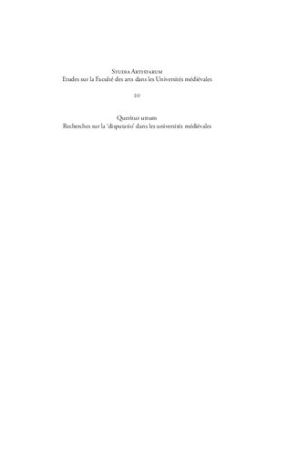 Queritur utrum: recherches sur la 'disputatio' dans les universités médiévales