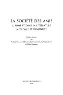 La société des amis à Rome et dans la littérature médiévale et humaniste