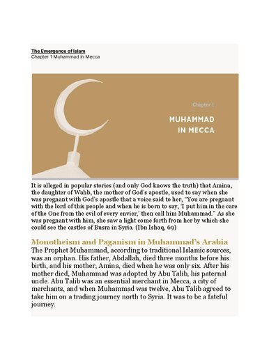 The Emergence of Islam, 2nd Edition: Classical Traditions in Contemporary Perspective