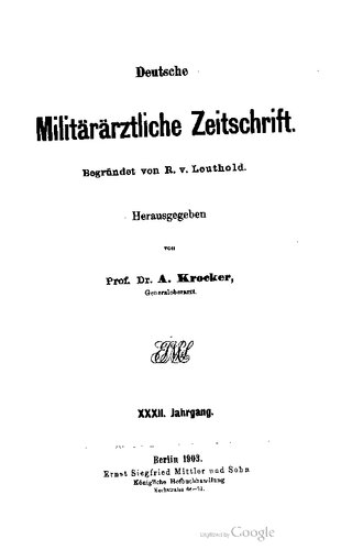 Deutsche Militärärztliche Zeitschrift