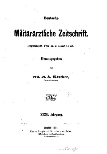 Deutsche Militärärztliche Zeitschrift