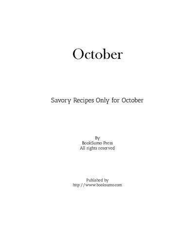 October: Savory Recipes Only for October