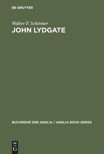 John Lydgate: Ein Kulturbild aus dem 15. Jahrhundert