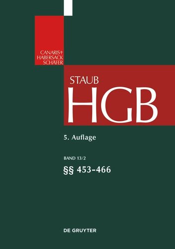 Handelsgesetzbuch: Band 13/2 §§ 453-466