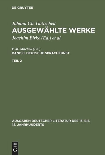 Ausgewählte Werke: Teil 2 Deutsche Sprachkunst. Zweiter Teil