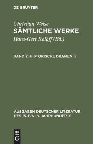 Sämtliche Werke: Band 2 Historische Dramen II
