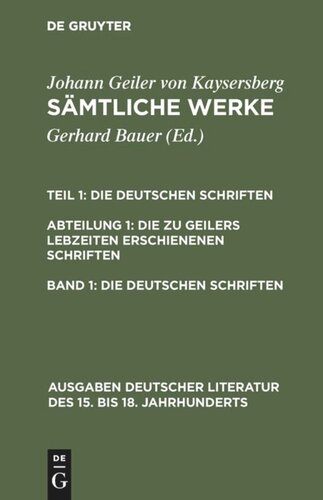 Sämtliche Werke: Band 1 Die deutschen Schriften