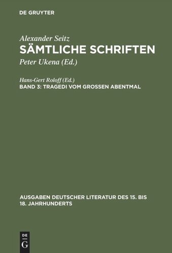 Sämtliche Schriften: Band 3 Tragedi vom Großen Abentmal