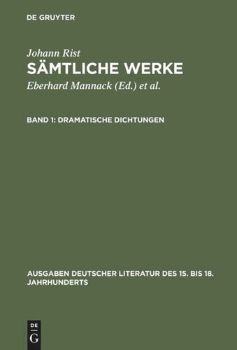 Sämtliche Werke. Band 1 Dramatische Dichtungen: (Irenaromachia. Perseus)