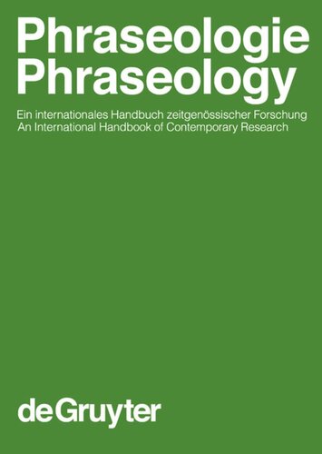 Phraseologie / Phraseology: Volume 1 Phraseologie