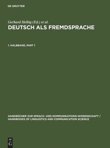 Deutsch als Fremdsprache: 1. Halbband