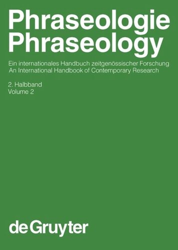 Phraseologie / Phraseology: Volume 2