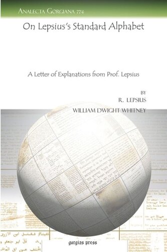 On Lepsius's Standard Alphabet: A Letter of Explanations from Prof. Lepsius