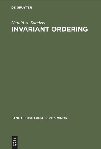 Invariant Ordering