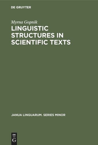 Linguistic Structures in Scientific Texts