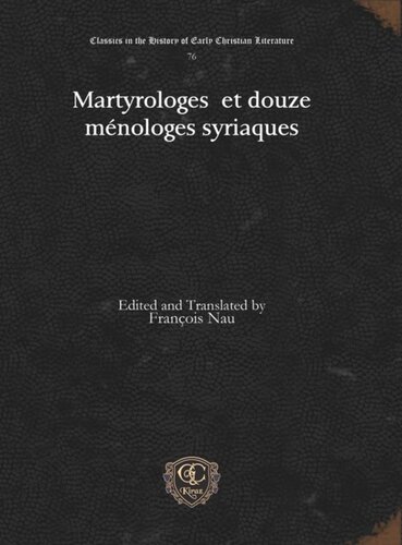 Martyrologes et douze ménologes syriaques