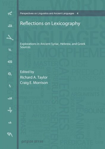 Reflections on Lexicography: Explorations in Ancient Syriac, Hebrew, and Greek Sources