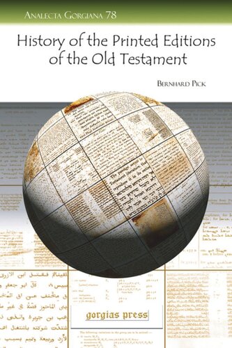 History of the Printed Editions of the Old Testament