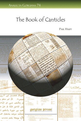 The Book of Canticles: Translation, Commentary, Notes and Edited Text
