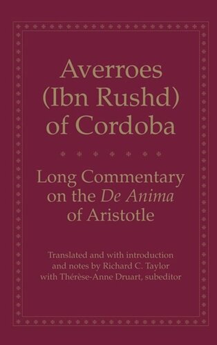 Long Commentary on the De Anima of Aristotle