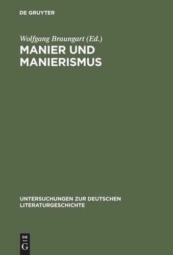 Manier und Manierismus
