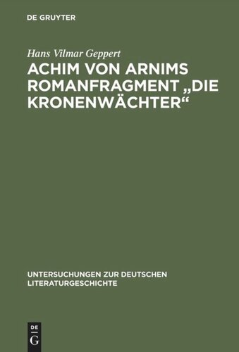 Achim von Arnims Romanfragment 