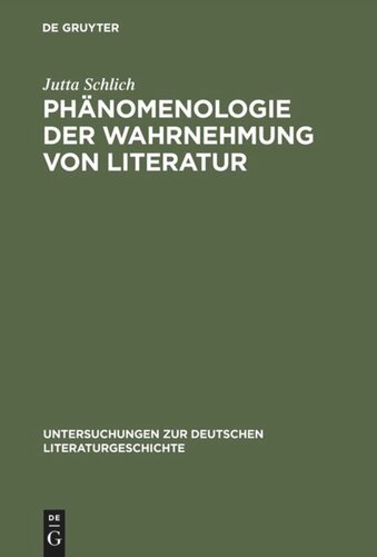 Phänomenologie der Wahrnehmung von Literatur: Am Beispiel von Elfriede Jelineks 